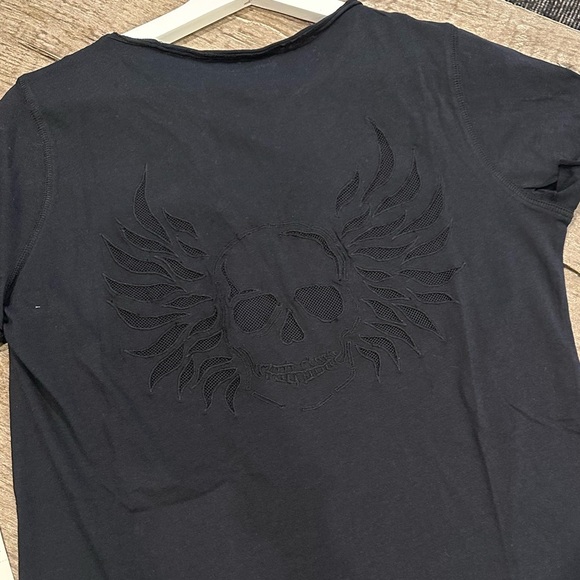 Zadig & Voltaire Story Fishnet Skull Wings Tee Shirt- M,L - Picture 5 of 7